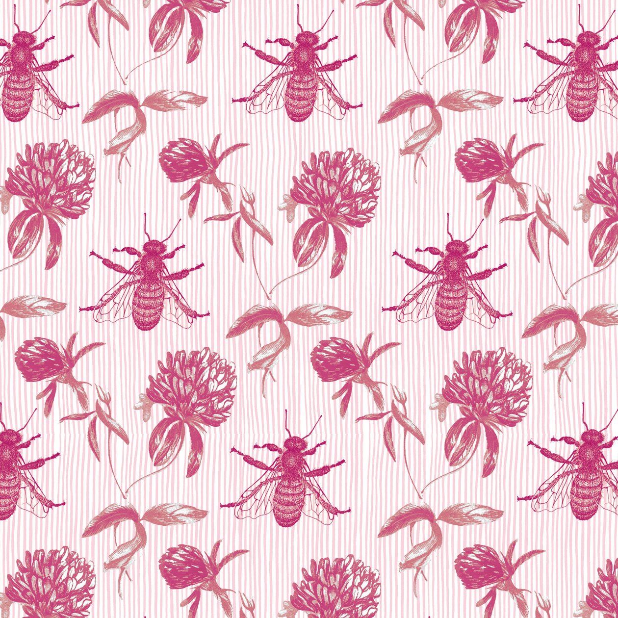 Clover and Honey Bee, 2017, blekk og digital av Andrew Watson