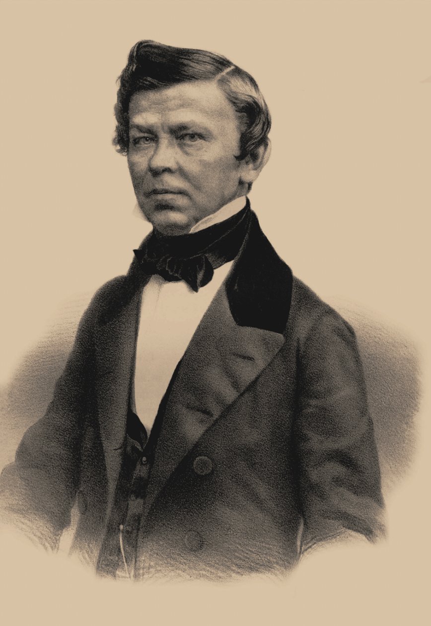 Portrett av poeten Vladimir Grigorievich Benediktov 1807-1873, 1870 av Andrey Mikhaylovich Lushev