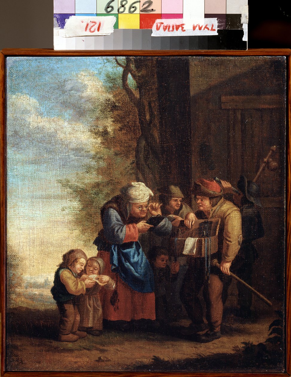 ""Selgeren av briller, eller synets allegori"" (Brilleselgeren. Syn (Fra serien De fem sansene) Maleri av Andries Dirksz Both (1608-1641) Statens kunstmuseum fra 1600-tallet Tula Russland av Andries Both