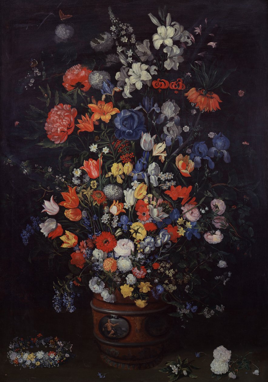 Bukett med blomster (olje på lerret) av Andries Daniels or Danielsz