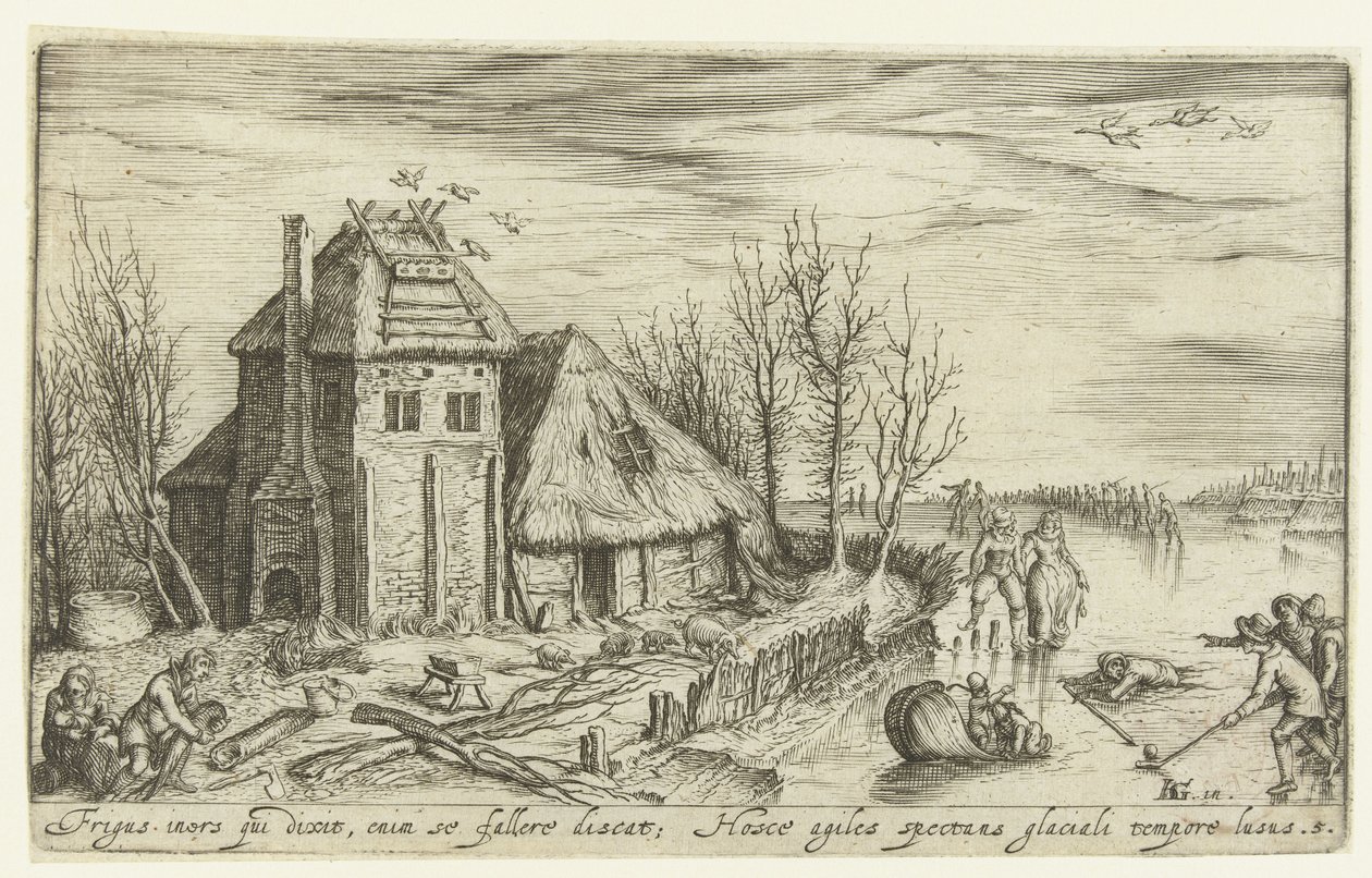 Vinterlandskap med skatere Landskap (serietittel) av Andries Jacobsz. Stock