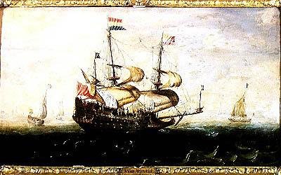 Et nederlandsk krigsskip av Andries van Eertvelt