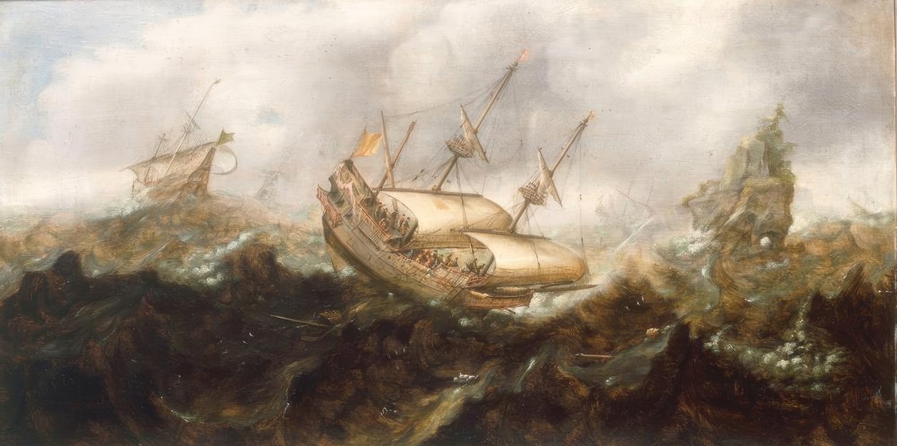 Skip i stormfull sjø av Andries van Eertvelt