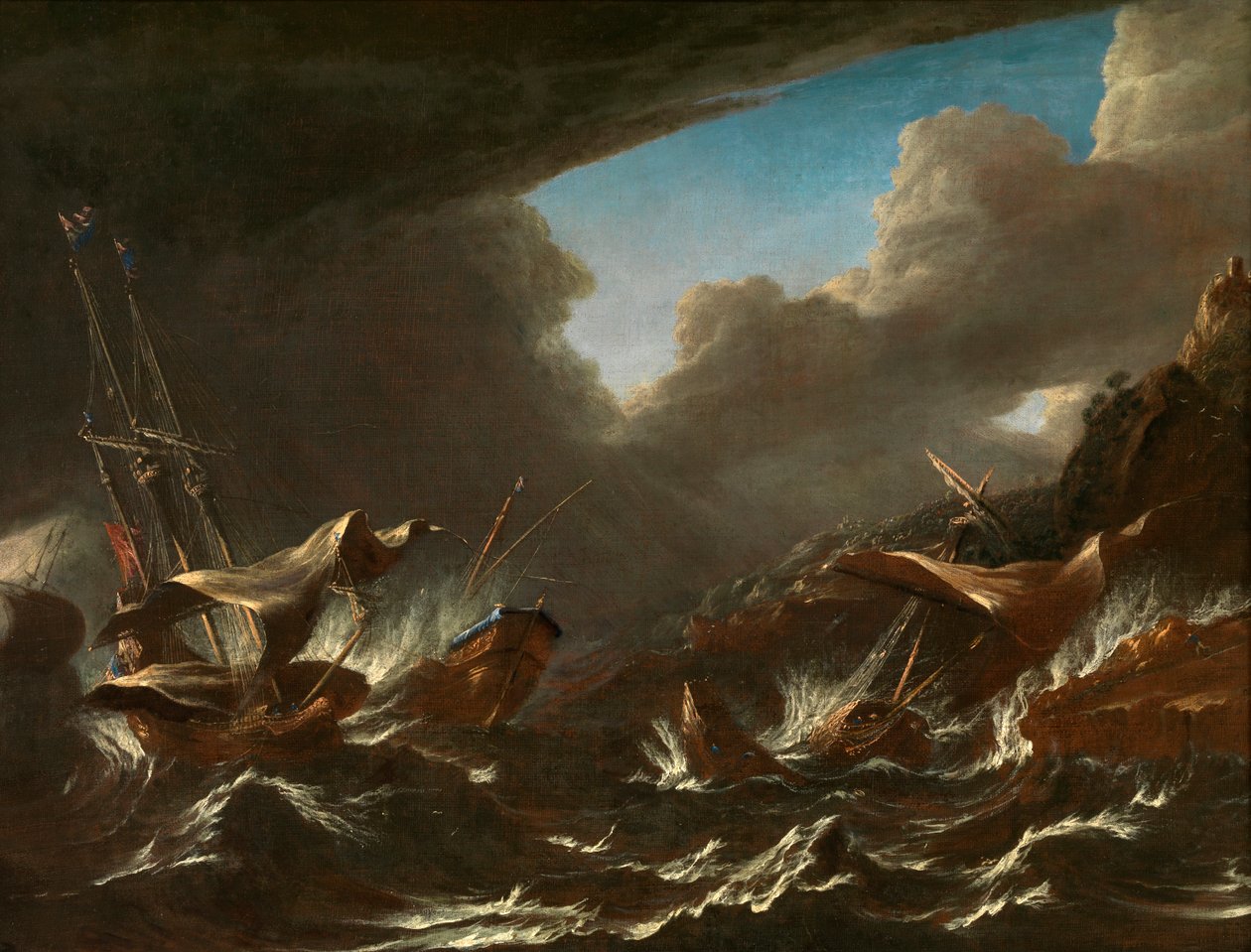Storm at Sea (olje på lerret) av Andries van Eertvelt