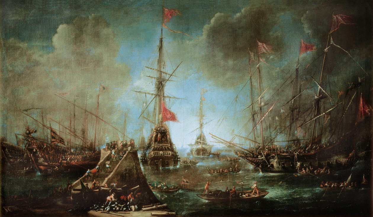 Den spanske flåten forlater havnen av Andries van Eertvelt