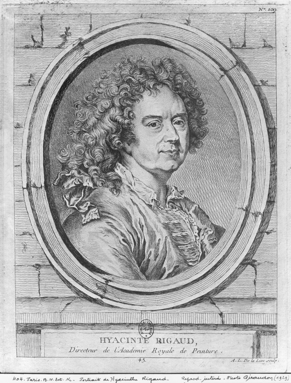 Portrett av Hyacinthe Rigaud, 1752-65 av Ange Laurent de Lalive de Jully