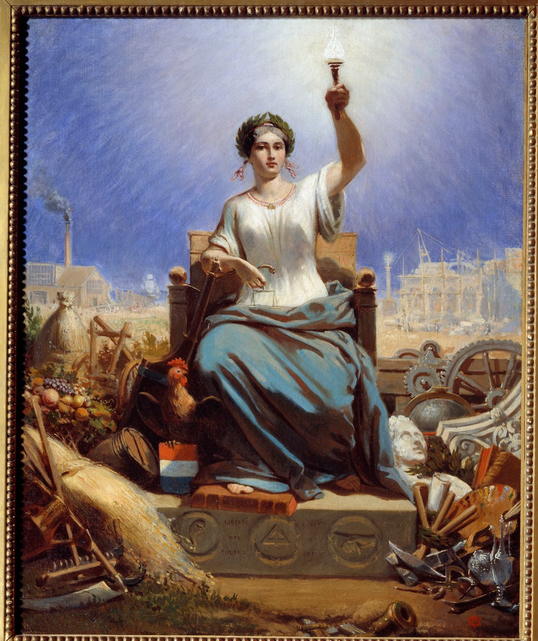 Frankrike lyser opp verden. Allegori. Maleri av Janet Lange (1815 - 1872) av Ange Louis Janet