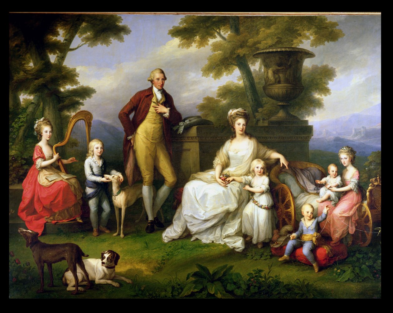 Ferdinand IV (1751-1825) konge av Napoli og hans familie av Angelica Kauffmann