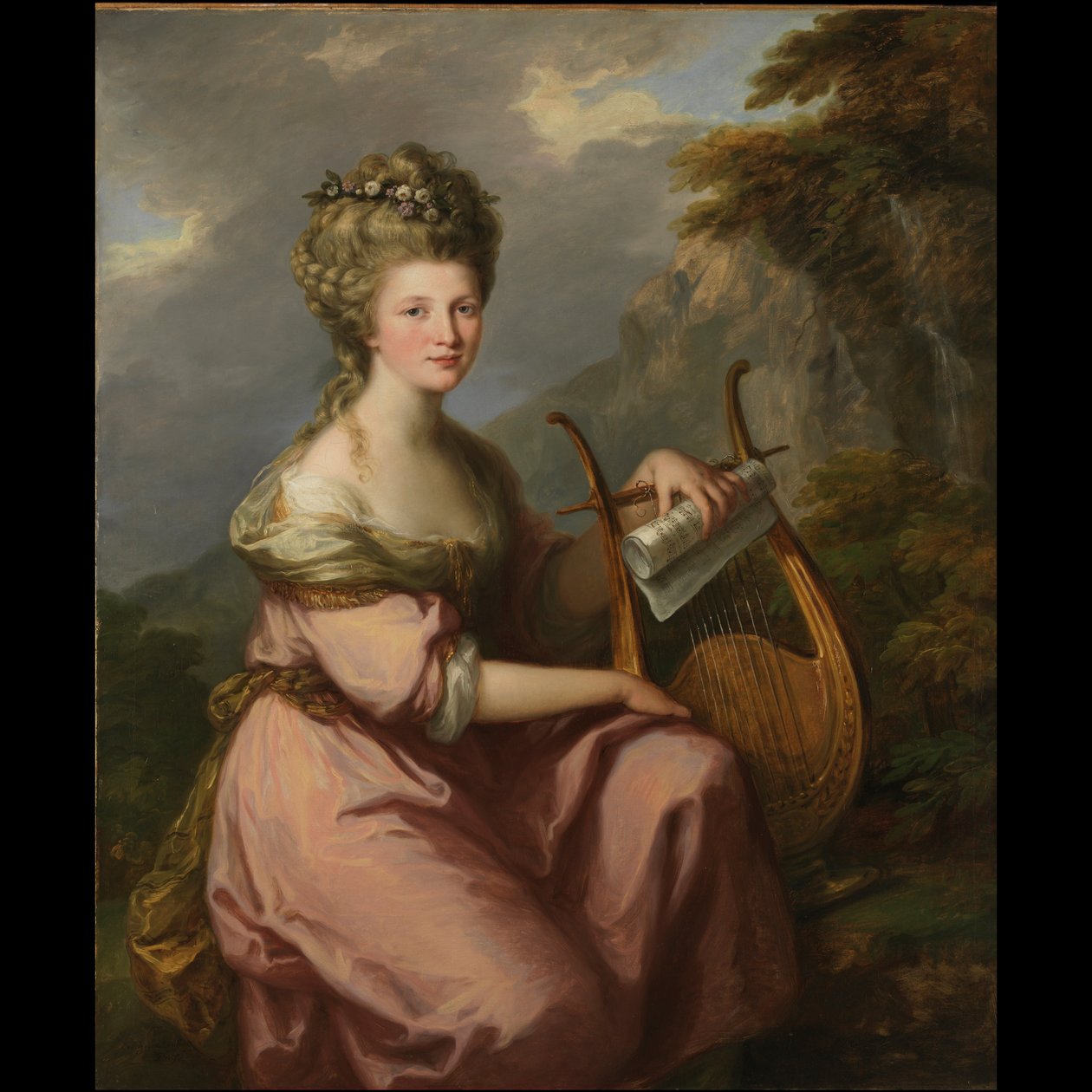 Portrett av Sarah Harrop (Mrs. Bates) som en mus av Angelica Kauffmann