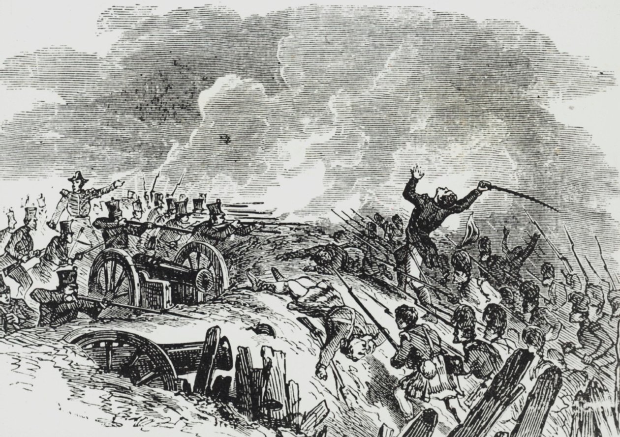 Slaget ved New Orleans (farge litho) av Thomas Kelly