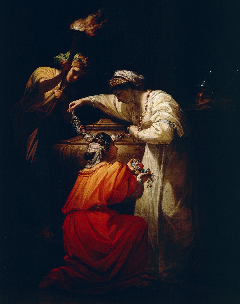 Cleopatra pryder graven til Mark Antony av Angelica Kauffmann