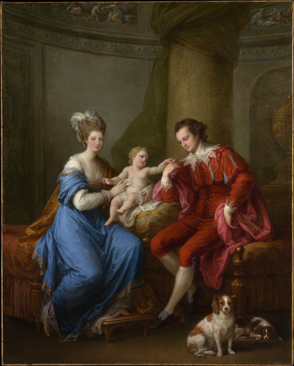 Edward Smith Stanley (1752-1834), tolvte jarl av Derby, Elizabeth, grevinne av Derby (Lady Elizabeth Hamilton, 1753-1797), og deres sønn (Edward Smith Stanley, 1775-1851) av Angelica Kauffmann