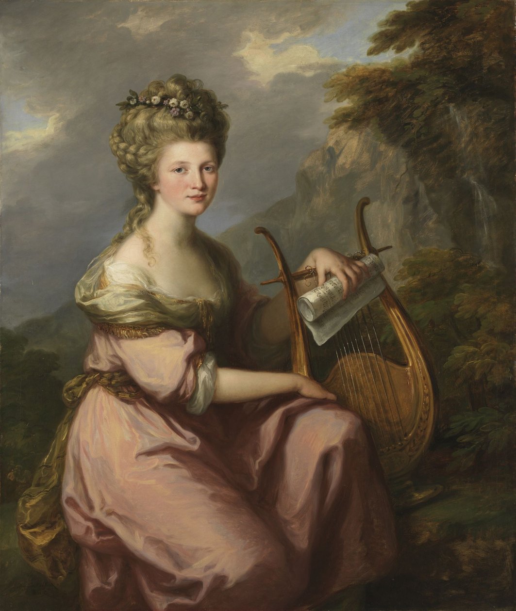 Portrett av Sarah Harrop (fru Bates) som muse av Angelica Kauffmann