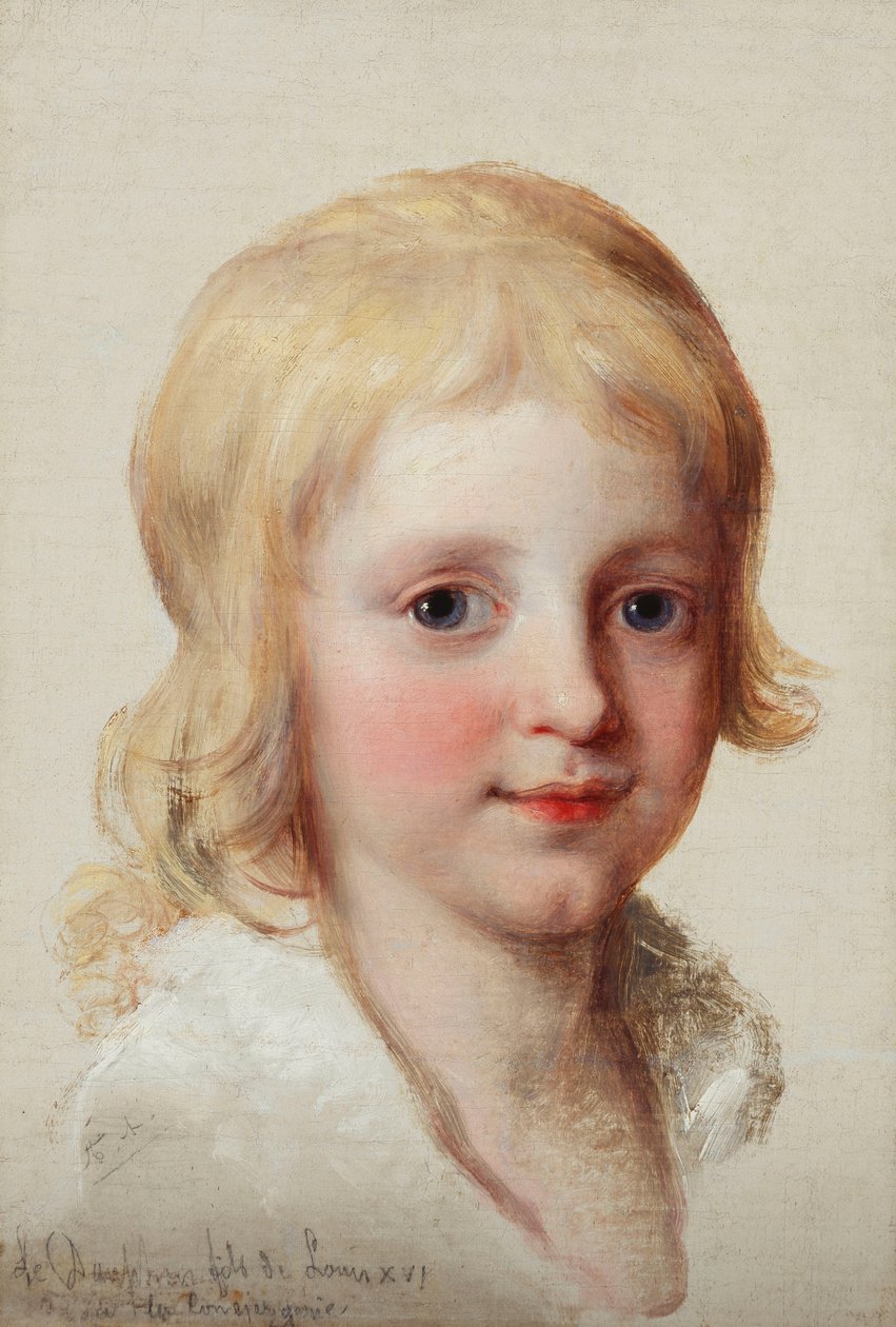 Portrettstudie av Francesco, kronprins av Napoli, som gutt, hode og skuldre, av Angelica Kauffmann