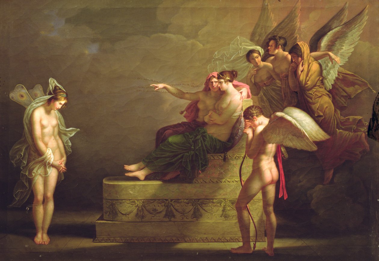 Scene fra legenden om Amour og Psyche av Angelica Kauffmann
