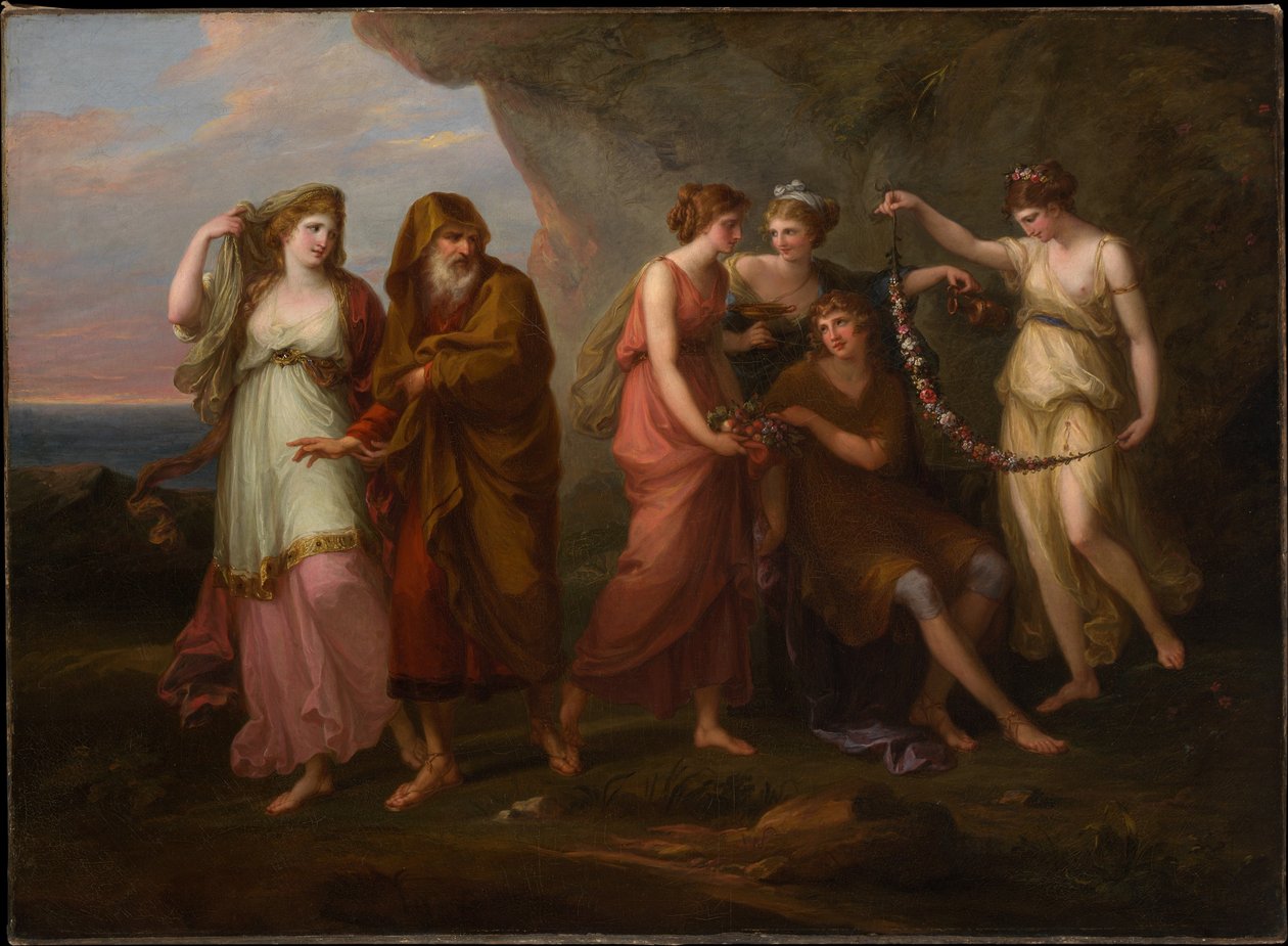 Telemakhos og Kalypsos nymfer av Angelica Kauffmann