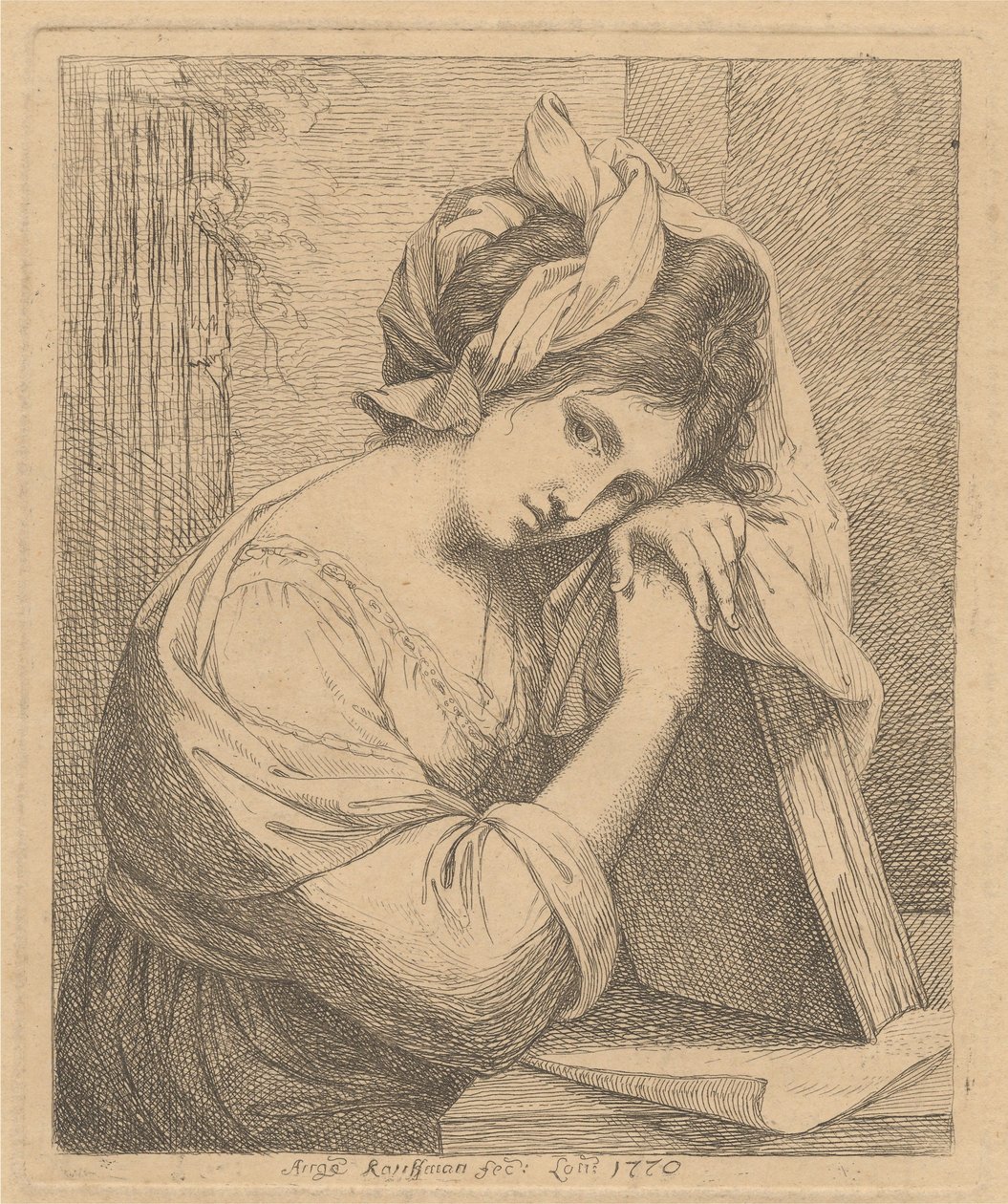 Ung kvinne i ettertanke av Angelica Kauffmann