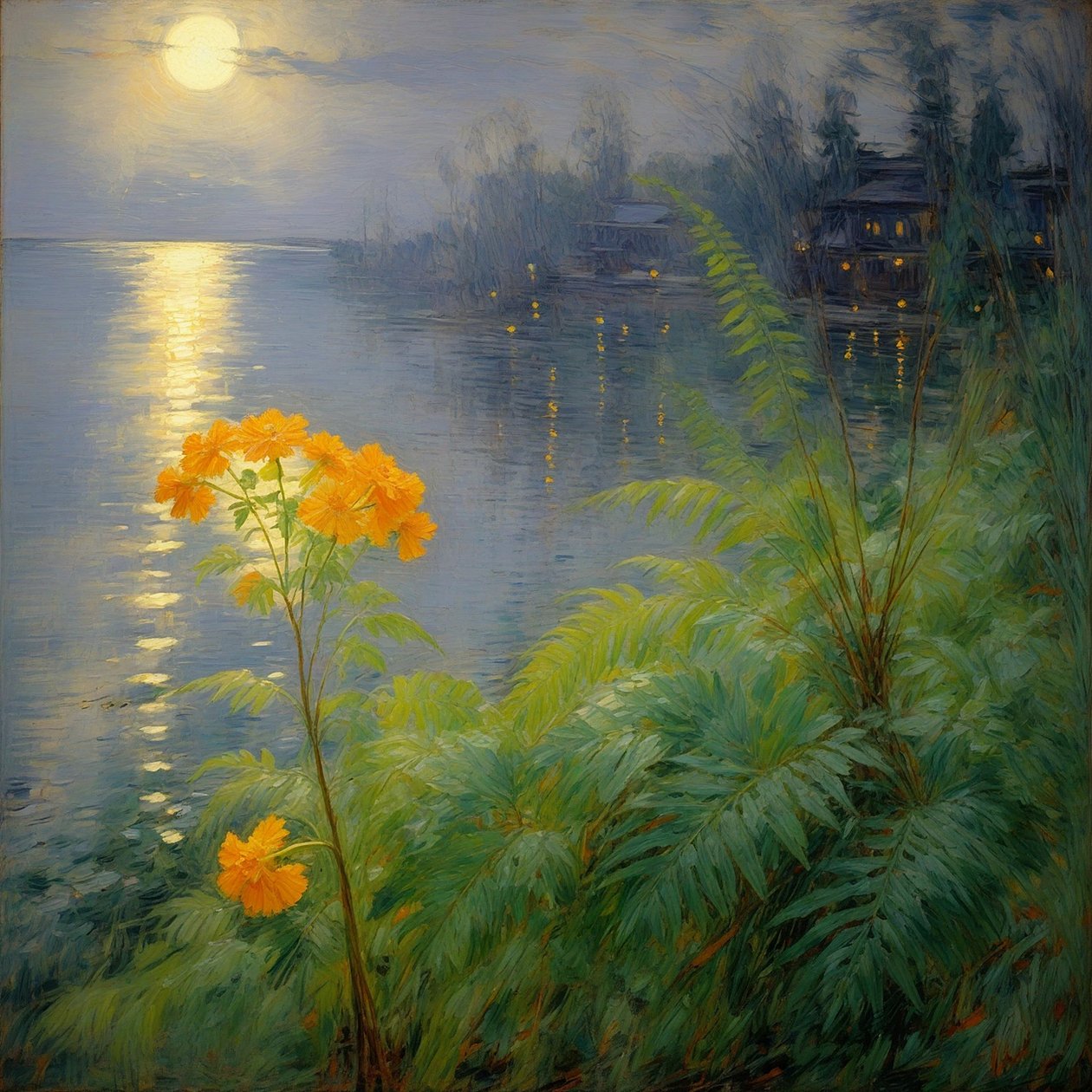 Blomster 102, ca. 2024 (olje på lerret) av Angelita Hawke