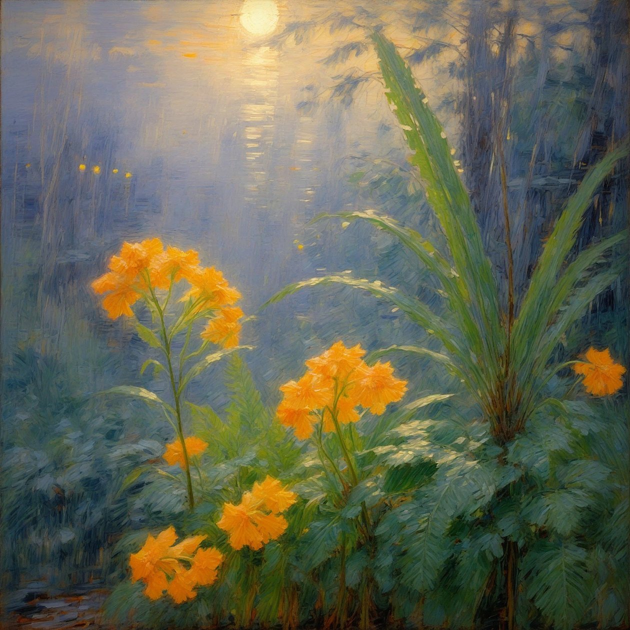 Blomster 103, ca. 2024 (olje på lerret) av Angelita Hawke