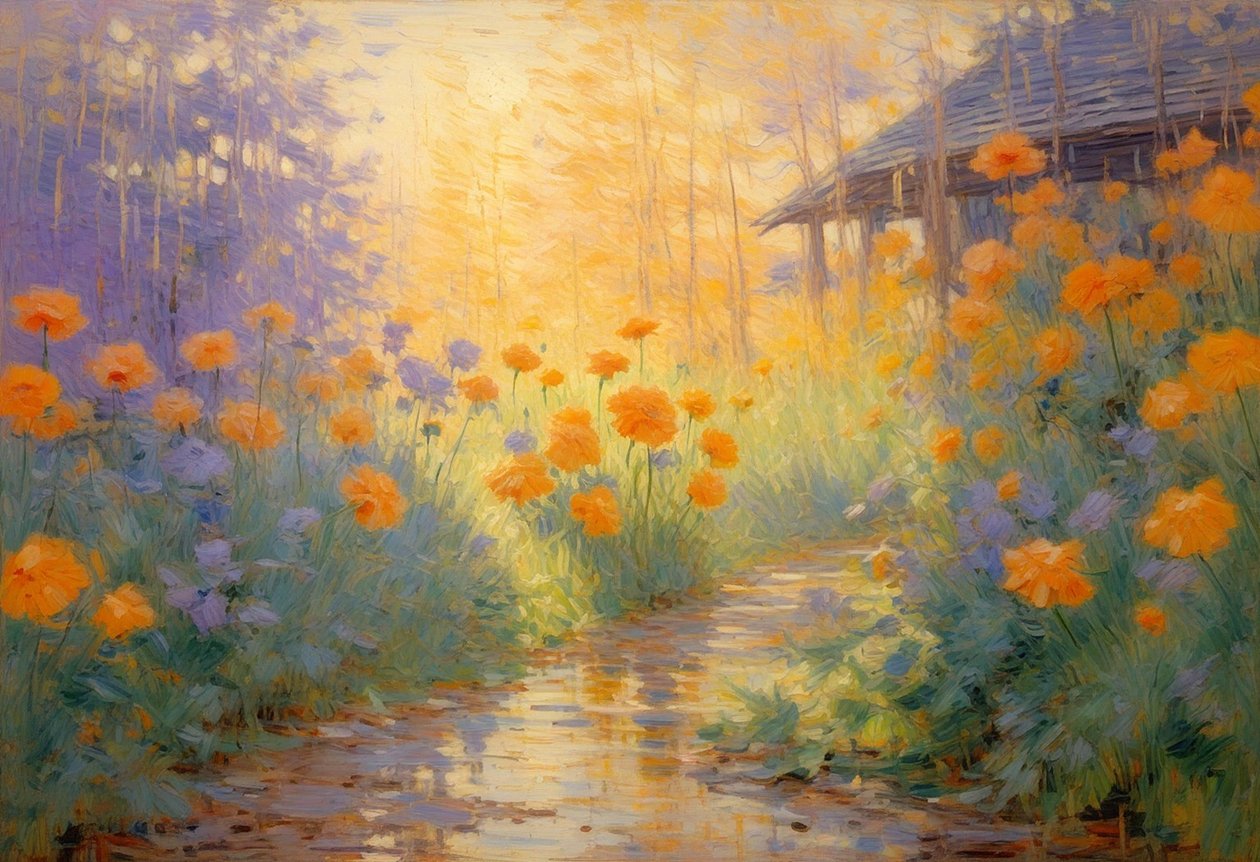 Blomster 109, ca. 2025 (olje på lerret) av Angelita Hawke
