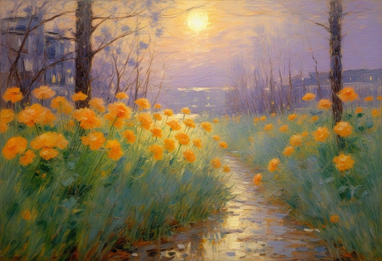 Blomster 110, ca. 2025 (olje på lerret) av Angelita Hawke