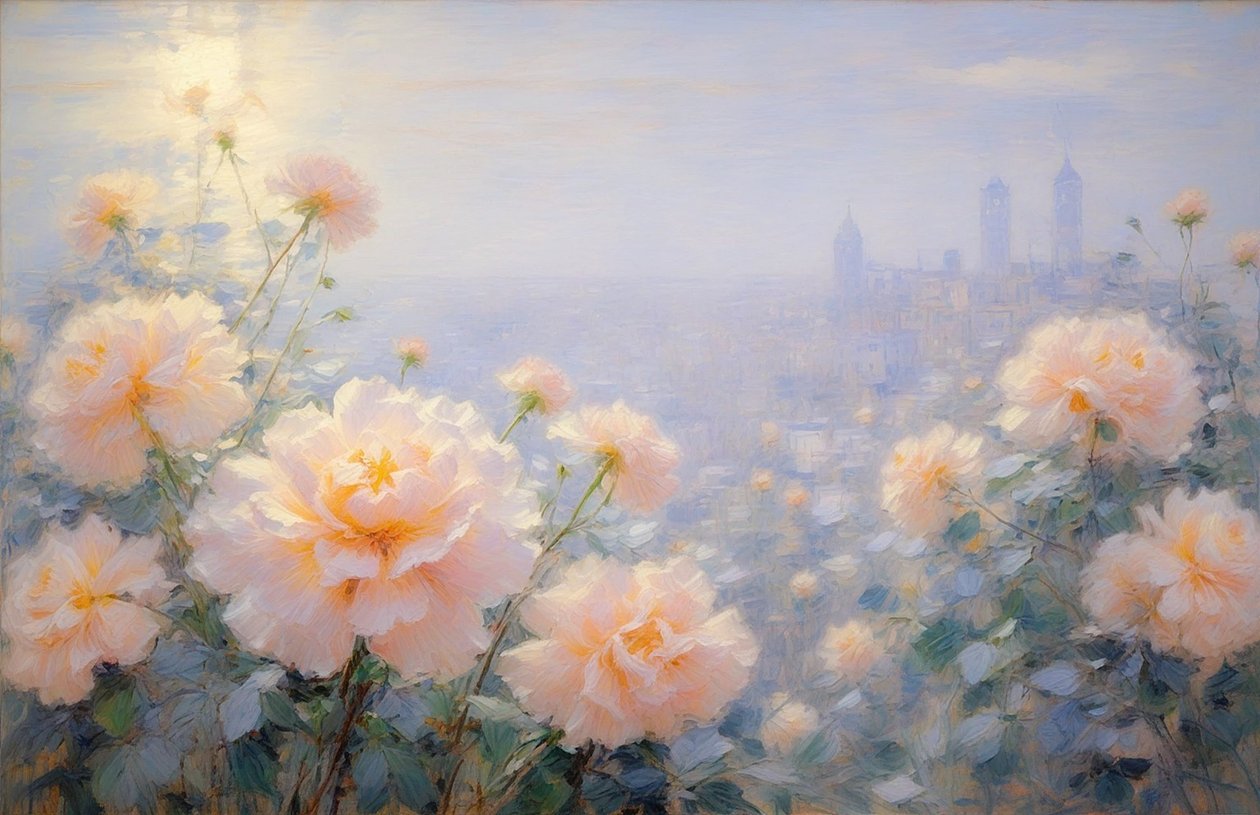 Blomster 26, ca. 2021 (olje på lerret) av Angelita Hawke
