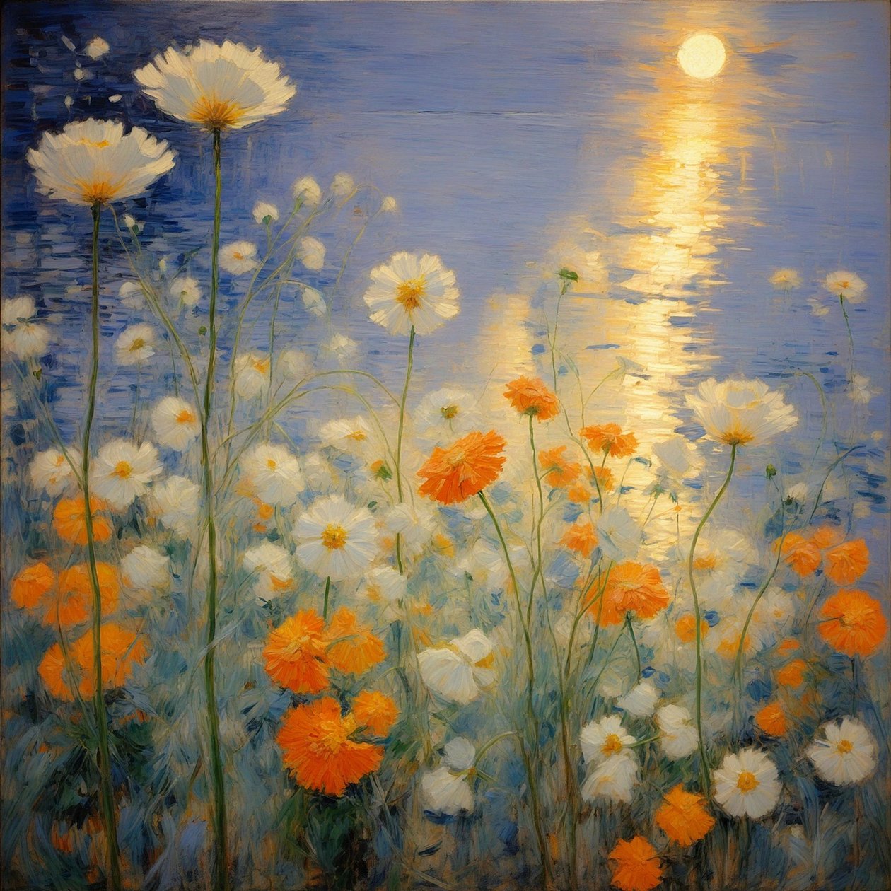 Blomster 38, ca. 2021 (olje på lerret) av Angelita Hawke