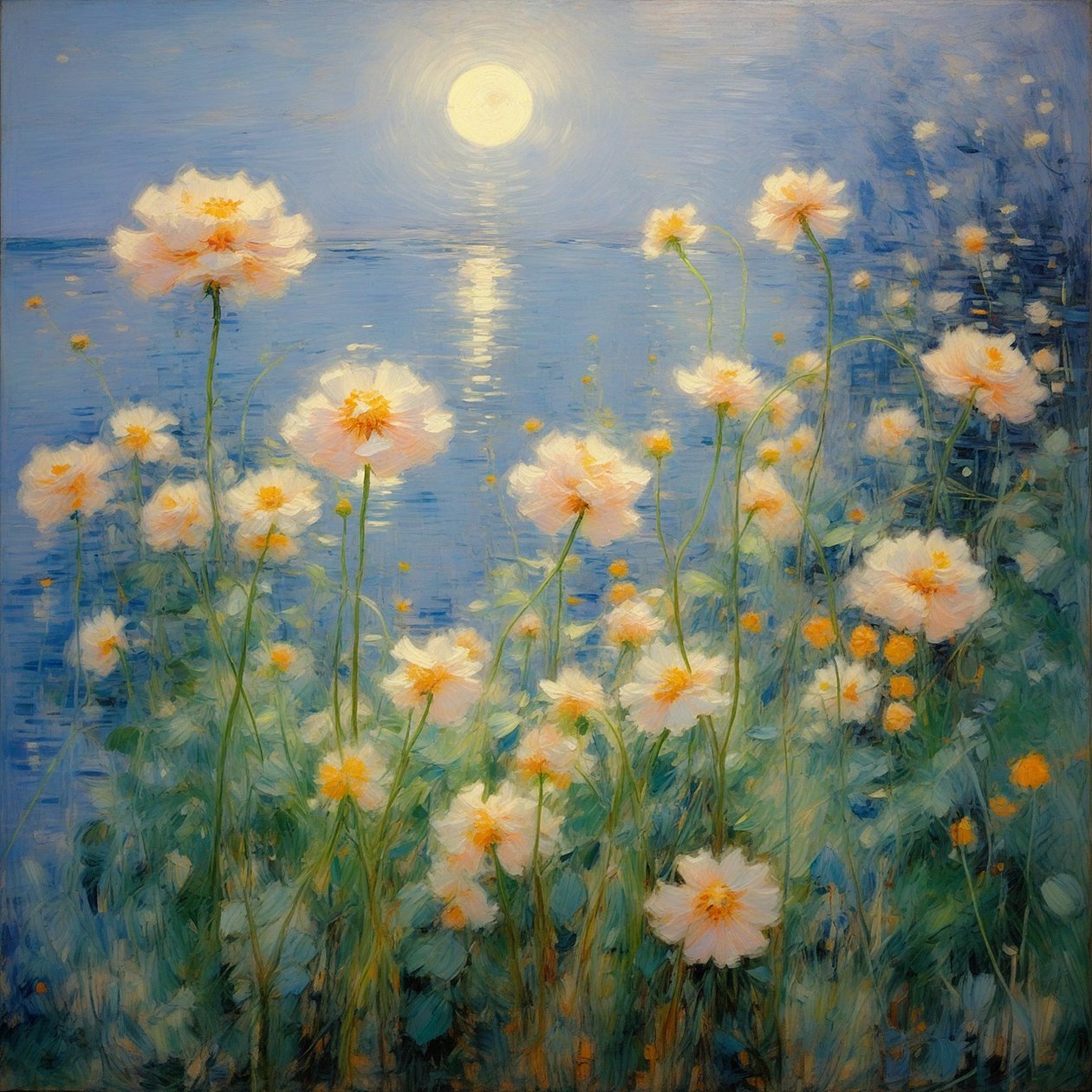 Blomster 41, ca. 2022 (olje på lerret) av Angelita Hawke