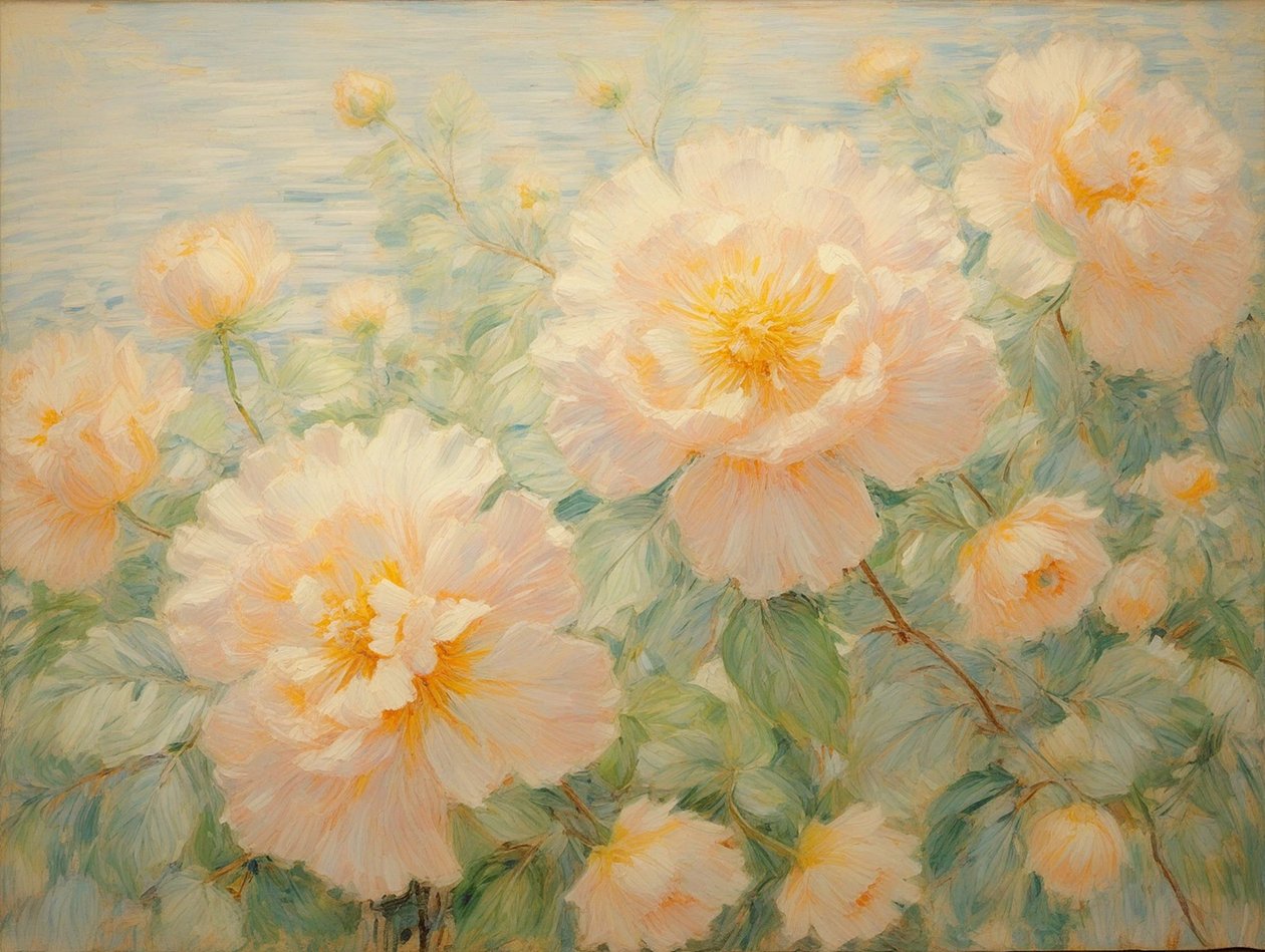 Blomster 55, ca. 2022 (olje på lerret) av Angelita Hawke