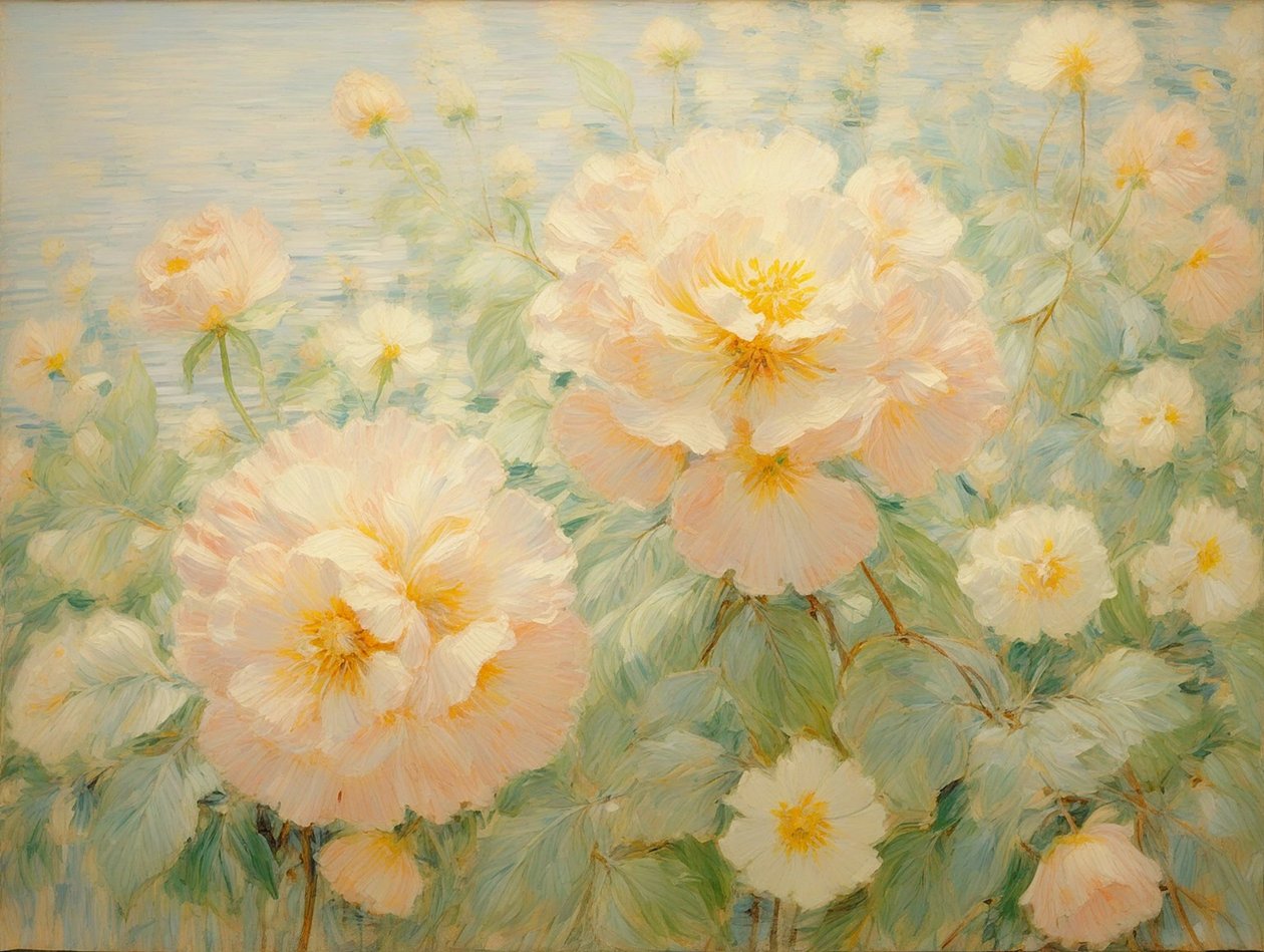 Blomster 64, ca. 2022 (olje på lerret) av Angelita Hawke