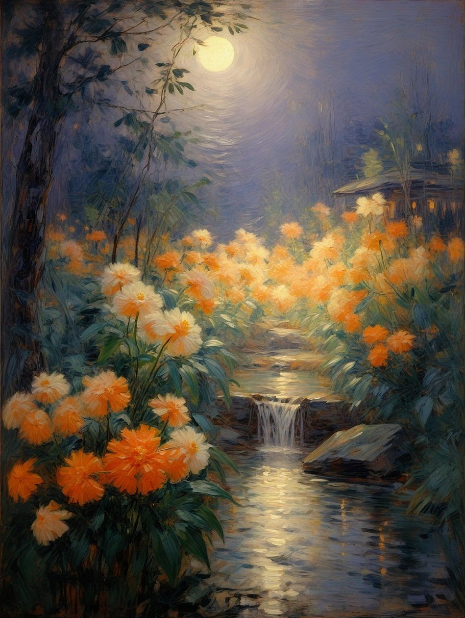 Blomster 70, ca. 2023 (olje på lerret) av Angelita Hawke