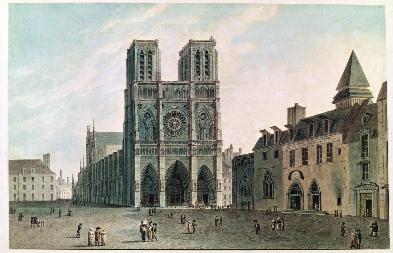 Torget foran Notre-Dame på konsulatets tid, 1799-1804 av Angelo Garbizza