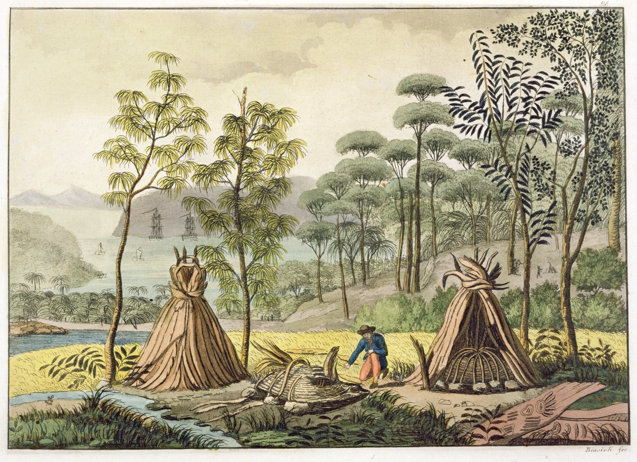 Burial Customs, New Holland, plate 63 fra 