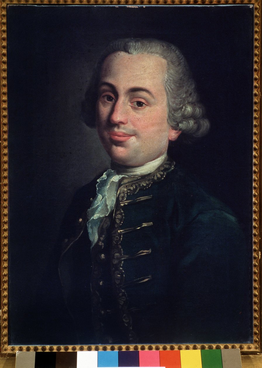 Portrett av Michelangelo Emiliani (1737-1779) italiensk fiolinist av Angelo Crescimbeni