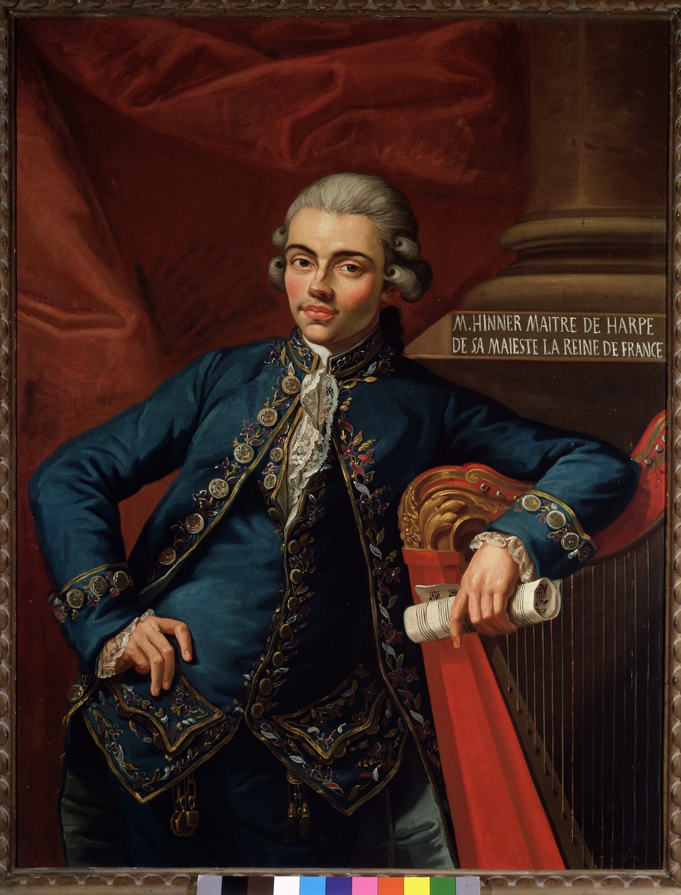 Portrett av den tyske komponisten og harpisten Philip Joseph Hinner (1754-etter 1805) av Angelo Crescimbeni