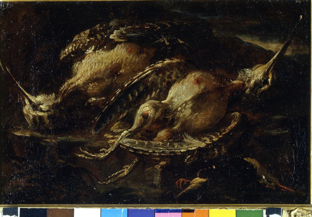 Stilleben av fugler. Maleri av Angelo Maria Crivellone (? - 1730/60?). Milan, CRA. av Angelo Maria Crivelli