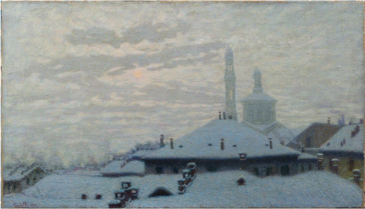 Tak under snøen Tak under snøen, 1910. av Angelo Morbelli