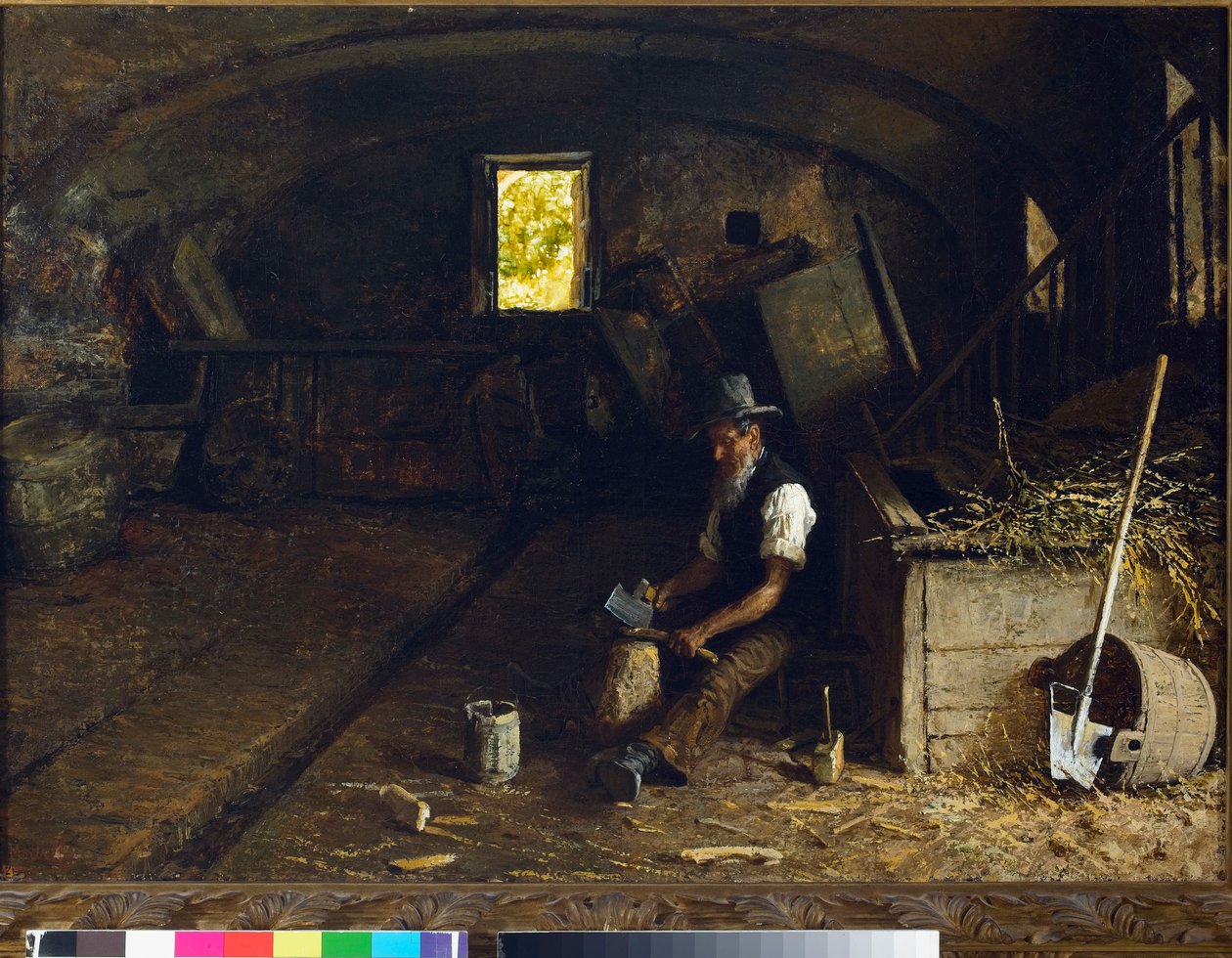 Vedkløyveren. 1881-84 av Angelo Morbelli