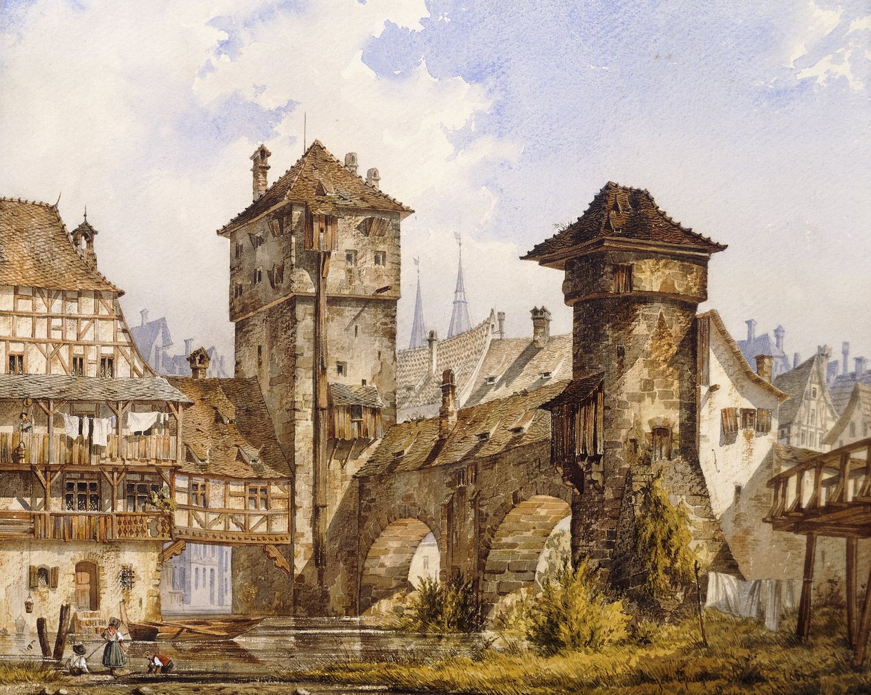 En utsikt over Nurnberg, 1856 av Angelo Quaglio