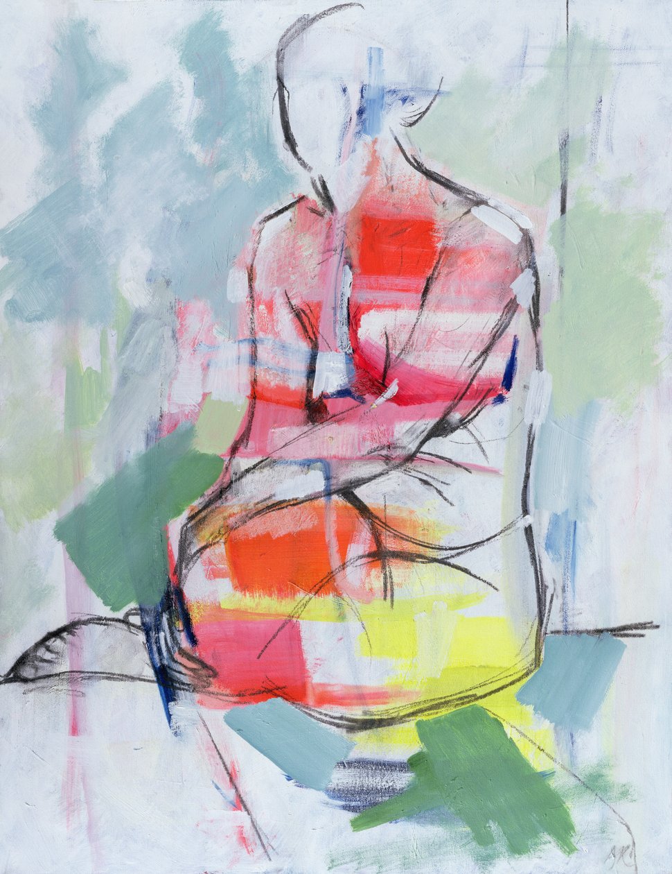 Sittende naken, 2010 av Angie Kenber