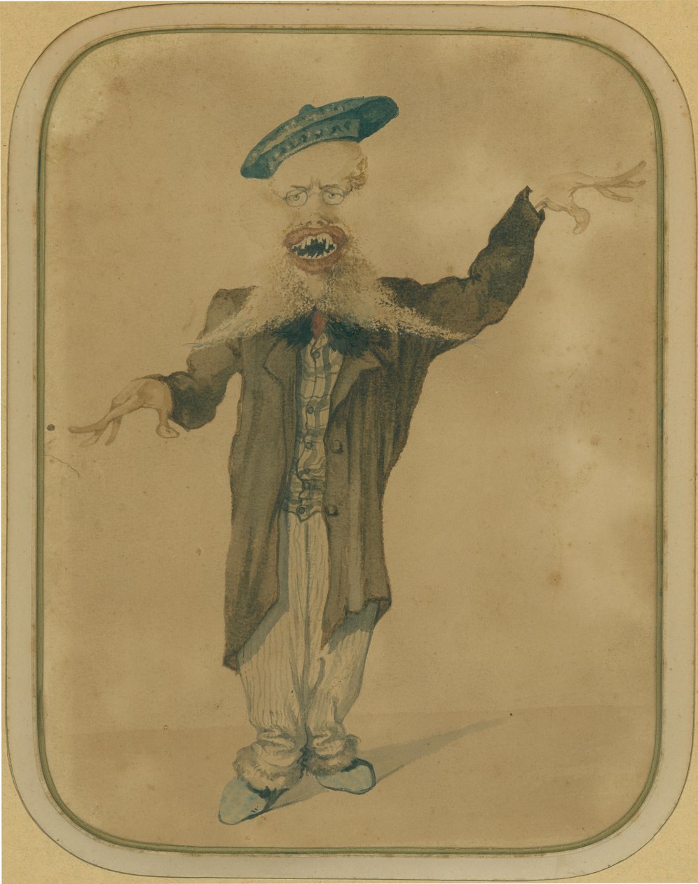 Karikatur av Telemaco Signorini som kommer tilbake fra Paris, ca. 1884 (tempera på papp) av Angiolo Tricca