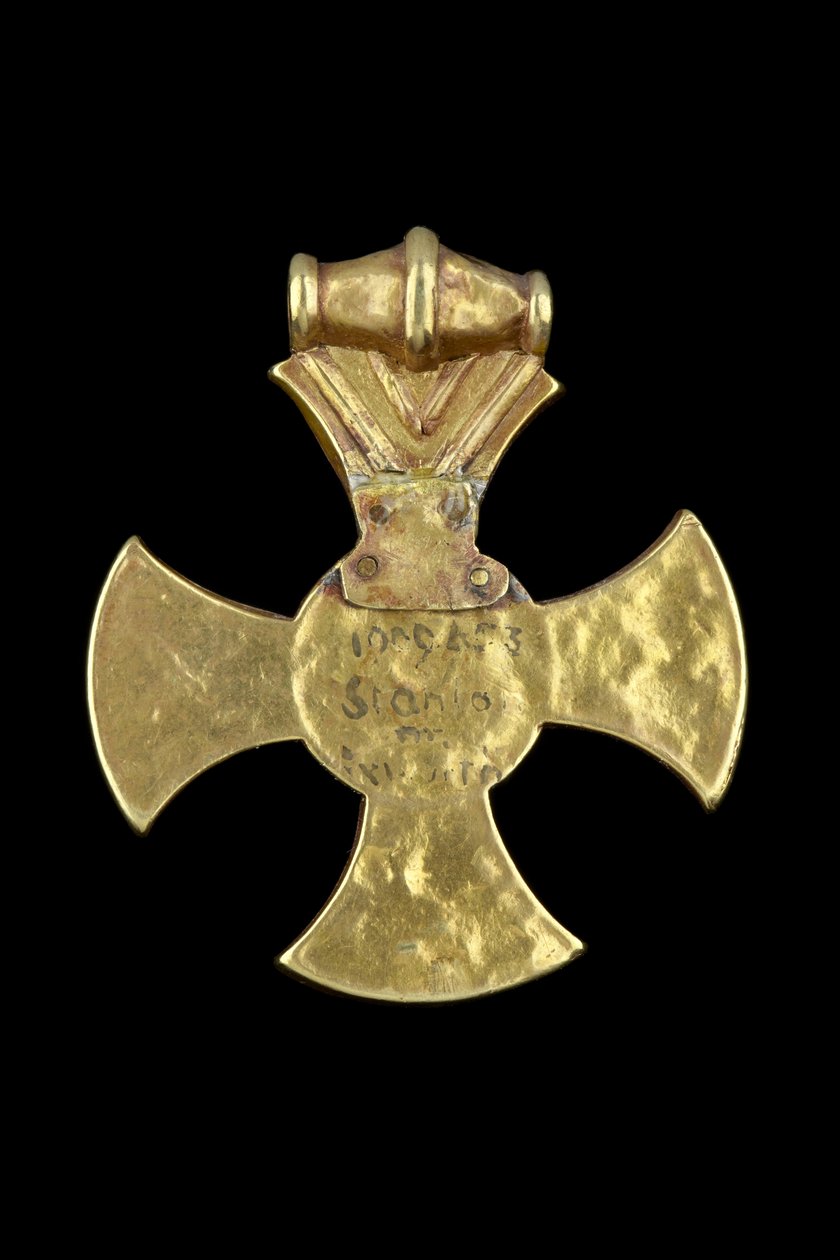 Baksiden av Ixworth Cross (granat og gull) av Anglo-Saxon