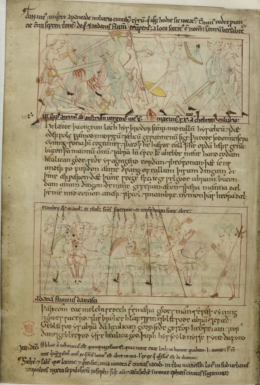 Bomull Claudius B. IV, f.25v Abraham og Lot av Anglo Saxon