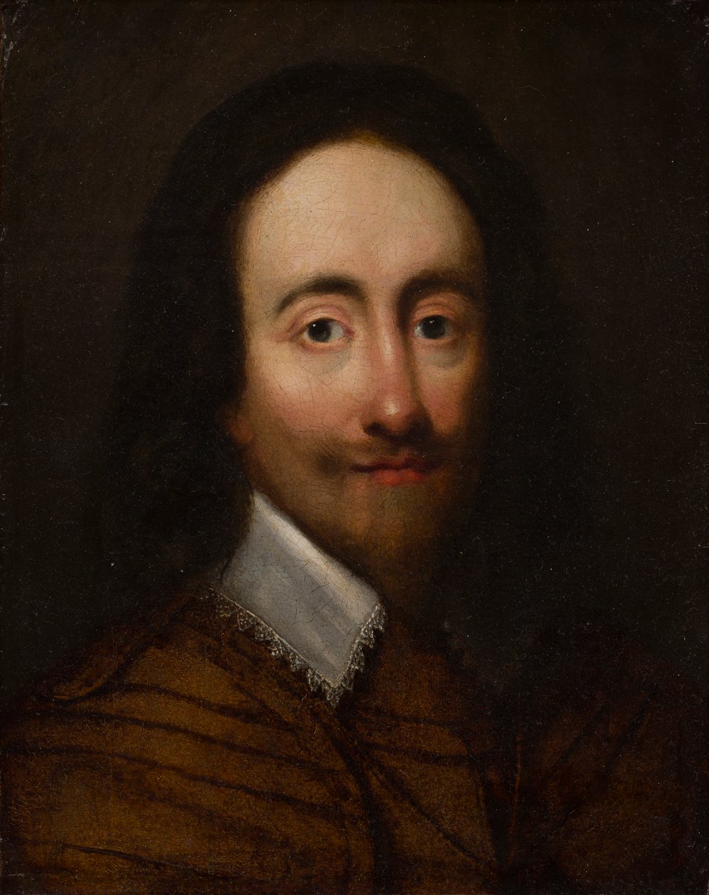 Portrett av kong Charles I (olje på forgylt sølvskinn) av Anglo Flemish School