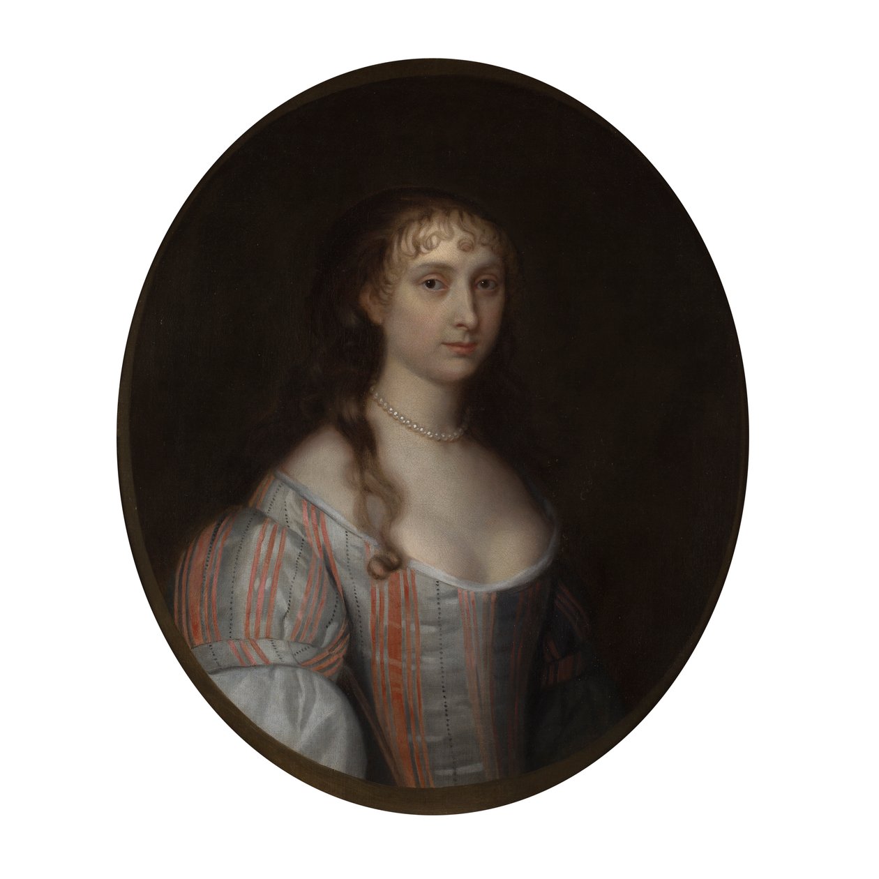 Portrett av en ung dame (olje på lerret) av Anglo Flemish School