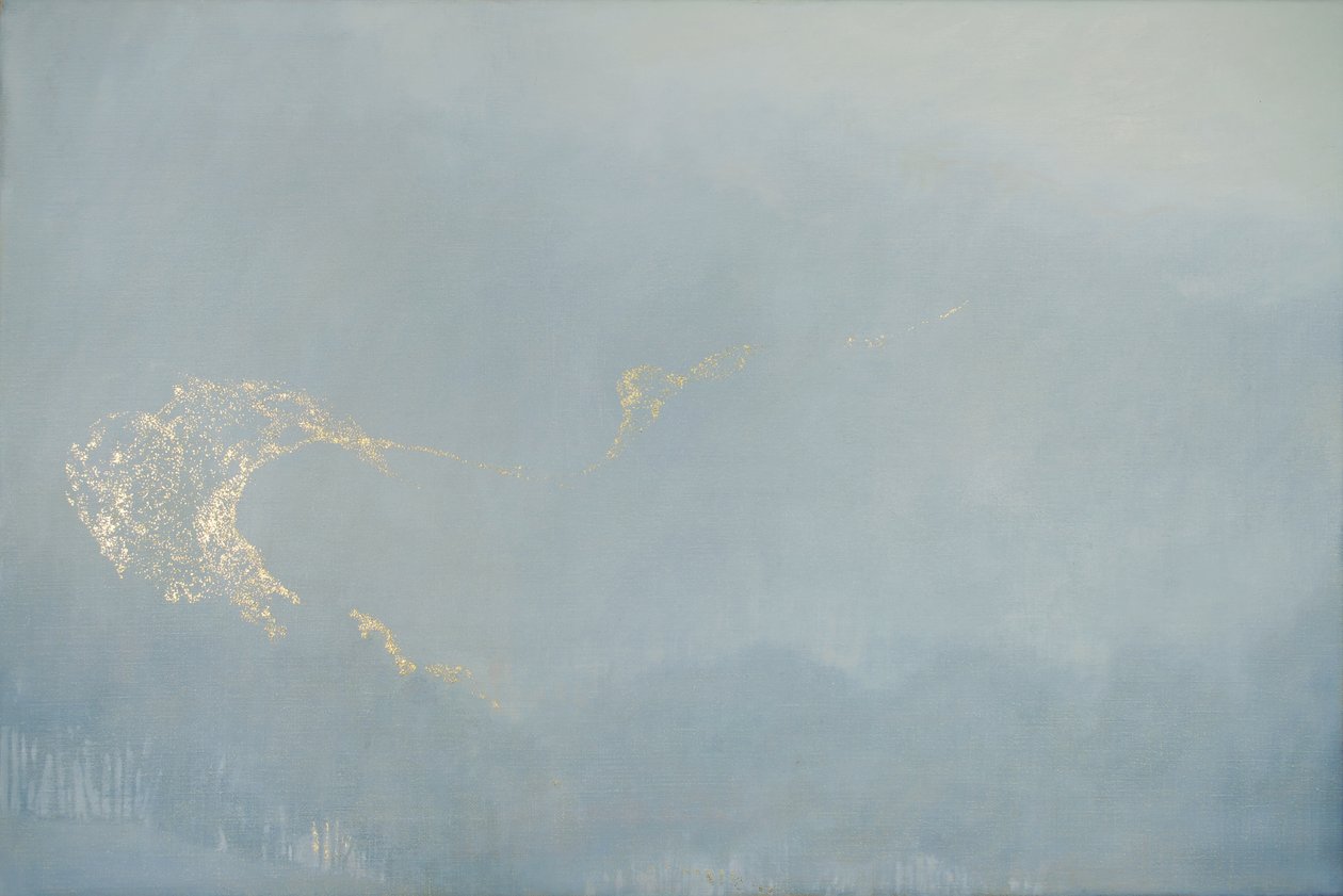 Light, 2022 (olje og bladgull på lin) av angus hampel