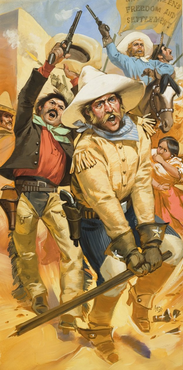 Problemer i Texas (gouache på papir) av Angus McBride