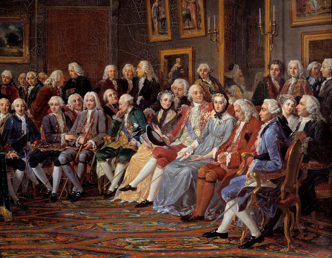 Salongen til Madame Geoffrin, detalj av Anicet Charles Lemonnier