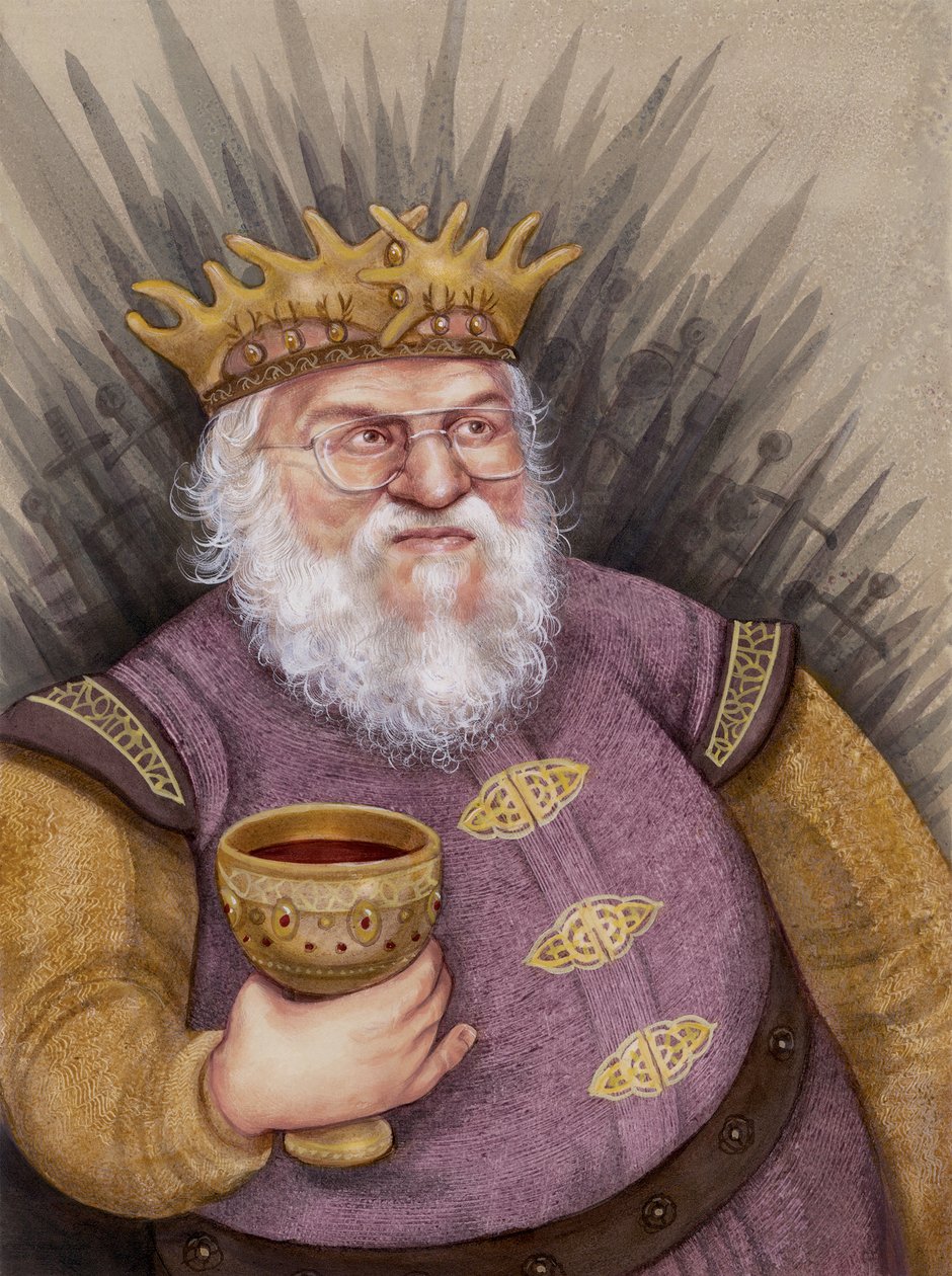 George RR Martin, 2011 (akryl på illustrasjonspapp) av Anita Kunz