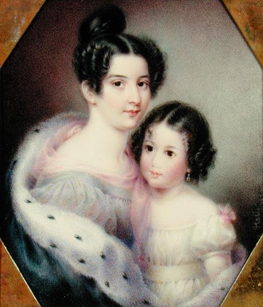 Mrs. Charles Alexander Clinton (Ann Hone) og hennes datter av Ann Hall